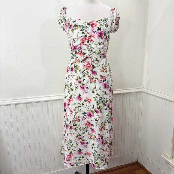 Trixxi Size S Midi Dress Floral Bloomcore Cottage Fairy Milk Maid Coquette - Picture 1 of 13